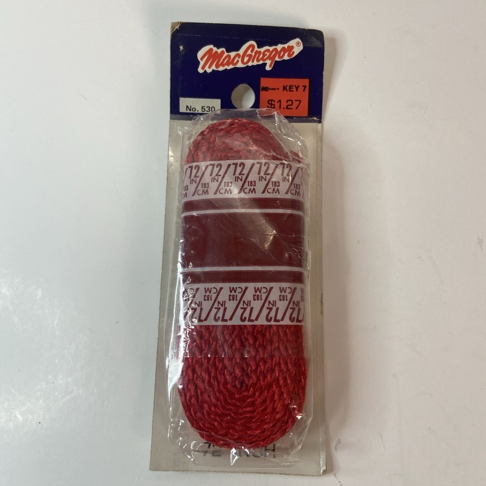 Vintage 1979 MacGregor Hiker Shoe Laces 72" Red Shoe String NOS Made in USA